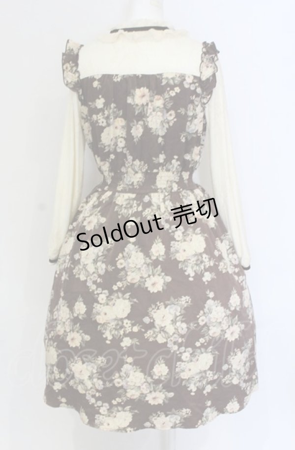 画像3: axes femme POETIQUE / 花柄レイヤードワンピ M ブラウン×アイボリー O-25-05-28-129-AX-OP-IG-OS (3)
