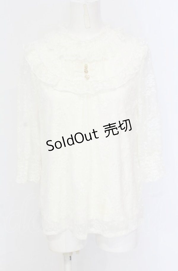 画像1: axes femme / アンティーク風レーストップス F アイボリー O-25-05-28-130-AX-TO-IG-OS (1)