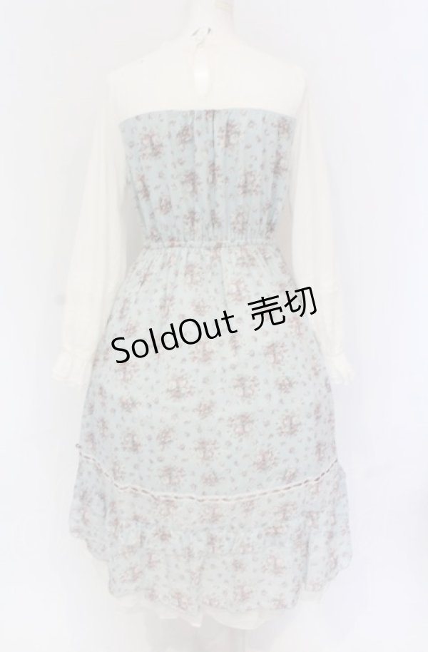 画像3: axes femme / プチブーケ柄ビスチェ切替ワンピース M ミント O-25-05-28-131-AX-OP-IG-OS (3)