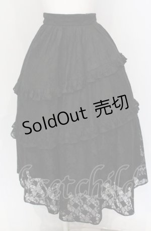 画像: axes femme / アシメフリル総レーススカート F クロ O-25-05-28-134-AX-SK-IG-OS