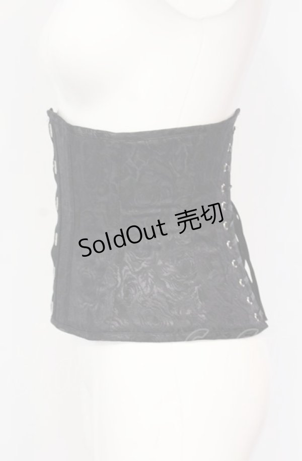 画像2: EXCENTRIQUE / 薔薇ジャガード・ショートコルセット 1 ブラック O-25-05-28-139-EL-TO-IG-ZY (2)