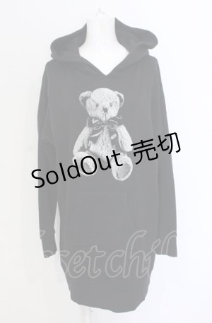 画像: Ank Rouge / くまちゃんpt裏起毛パーカー  クロ O-25-05-28-032-CA-TO-OW-OS