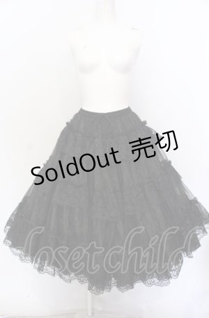 画像: OZZ ANGELO / ロングレースパニエ  ブラック O-25-05-28-036-OO-SK-IG-ZT451