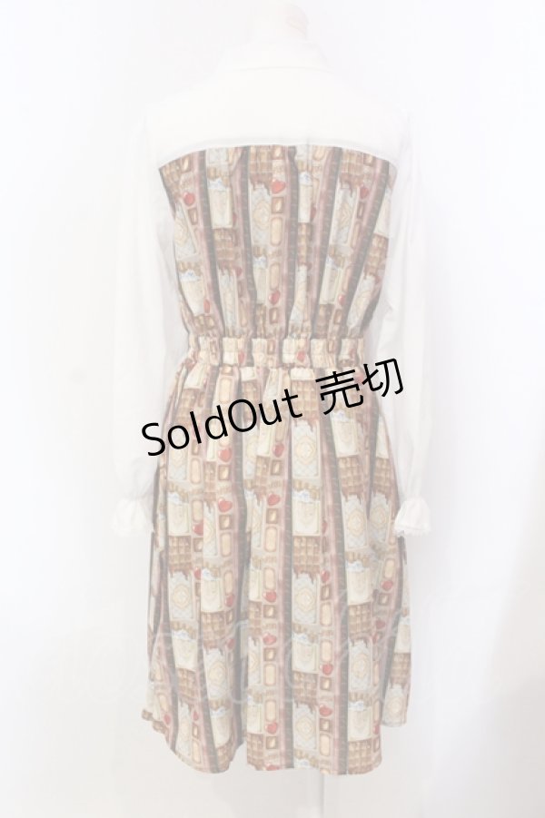 画像4: axes femme POETIQUE / ショコラレジメストライプワンピース M ブラウン×シロ O-25-05-29-029-AX-OP-IG-ZT353 (4)