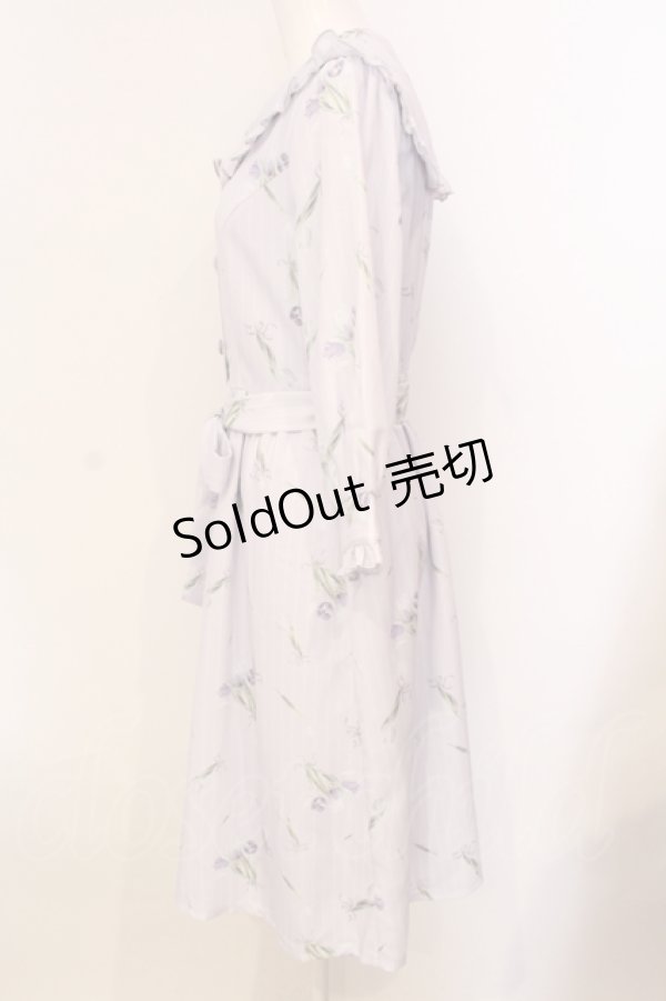 画像2: axes femme POETIQUE / チューリップストライプワンピース M ラベンダー O-25-05-29-030-AX-OP-IG-OS (2)