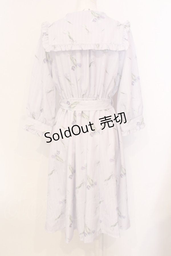 画像3: axes femme POETIQUE / チューリップストライプワンピース M ラベンダー O-25-05-29-030-AX-OP-IG-OS (3)