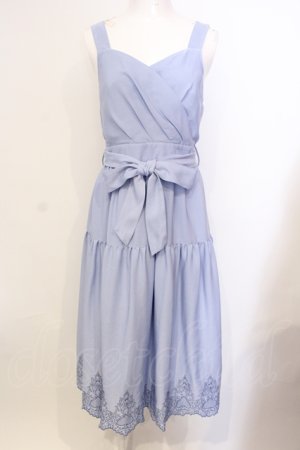 画像: axes femme POETIQUE / 裾刺繍ワンピース M サックス O-25-05-29-035-AX-OP-IG-OS