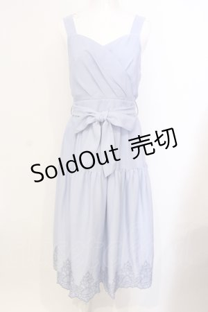 画像: axes femme POETIQUE / 裾刺繍ワンピース M サックス O-25-05-29-035-AX-OP-IG-OS