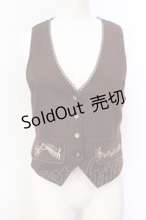 画像: axes femme / 楽器刺繍ベスト M ブラウン O-25-05-29-037-AX-TO-IG-OS