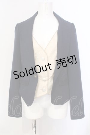 画像: axes femme / ベストレイヤードジャケット M ネイビー×アイボリー O-25-05-29-038-AX-JA-IG-OS