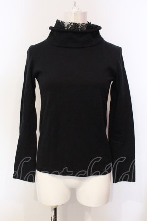 画像: Ph Blue / レースカラーカットソー  クロ O-25-05-29-057-LO-TO-OW-OS