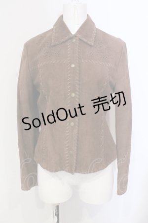 画像: PINK HOUSE / カットワークラムレザージャケット M ブラウン O-25-05-29-069-LO-JA-OW-ZT195