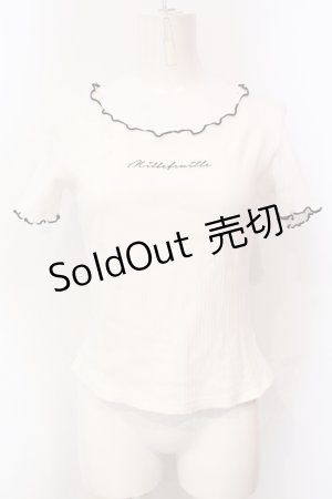 画像: axes femme POETIQUE / メッセージ刺繍メローフリルカットソー M シロ O-25-05-29-010-AX-TO-IG-OS