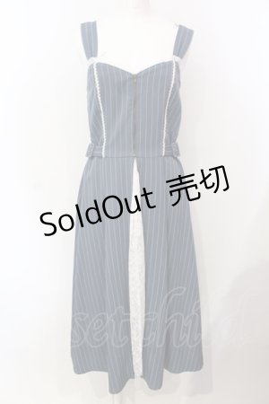 画像: axes femme POETIQUE / レース切替ロングワンピース M ブルー O-25-05-29-020-AX-OP-IG-OS
