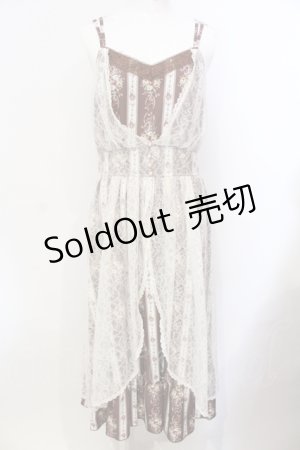 画像: axes femme / ローズ柄レースキャミワンピース M ブラウン×オフシロ O-25-05-29-021-AX-OP-IG-OS