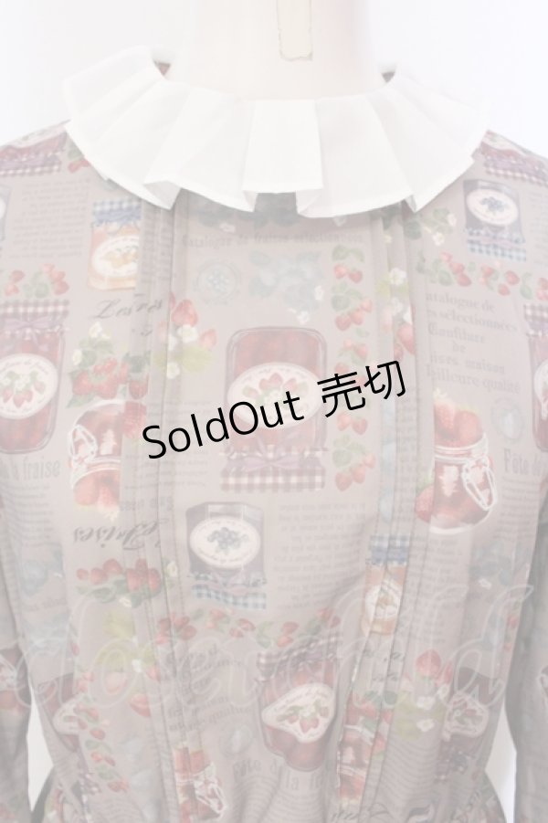 画像2: axes femme POETIQUE / コンフィチュールフリル襟ワンピース M ブラウン O-25-05-29-023-AX-OP-IG-OS (2)