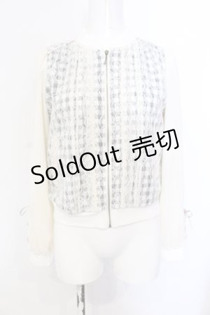画像: axes femme POETIQUE / レース重ねブルゾン M アイボリー×クロ O-25-05-29-027-AX-JA-IG-OS
