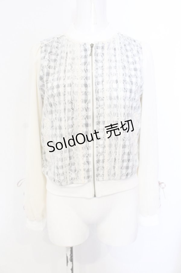 画像1: axes femme POETIQUE / レース重ねブルゾン M アイボリー×クロ O-25-05-29-027-AX-JA-IG-OS (1)