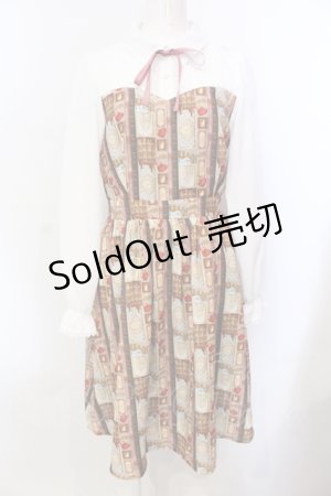 画像: axes femme POETIQUE / ショコラレジメストライプワンピース M ブラウン×シロ O-25-05-29-029-AX-OP-IG-ZT353