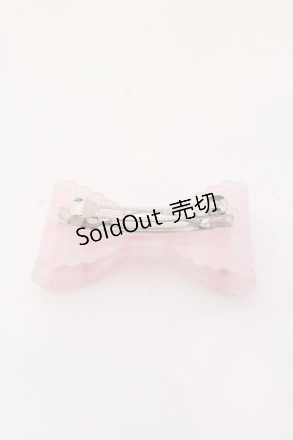 画像2: BABY,THE STARS SHINE BRIGHT / Twinkleギンガムリボンバレッタ  ピンク O-25-05-30-045-BA-AC-IG-ZT168-F003 (2)