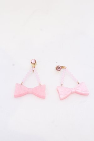 画像: MILK / リボンイヤリング  ピンク O-25-05-30-066-ML-AC-IG-OS