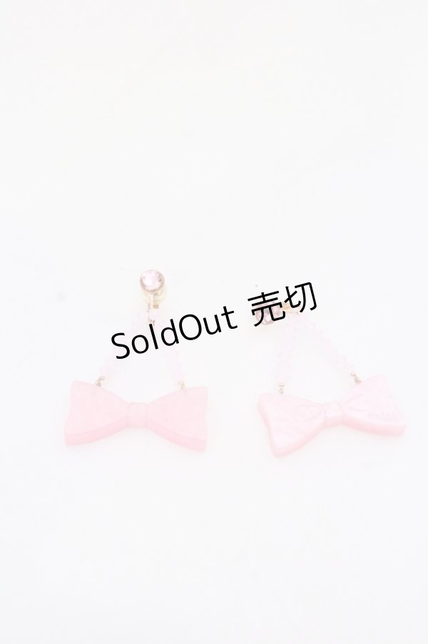画像1: 【SALE】MILK / リボンイヤリング  ピンク O-25-05-30-066-ML-AC-IG-ZT445-F001 (1)