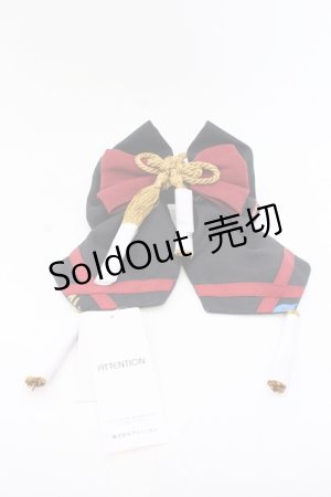 画像: axes femme kawaii / 彼岸の白狐会柄リボンバレッタ  クロ O-25-05-30-071-AX-AC-IG-OS