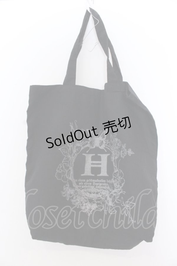 画像1: h.NAOTO / ロゴプリントトートバッグ  ブラック O-25-05-30-007-HN-TO-OW-OS (1)
