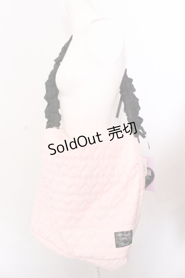 画像1: majoretty / MRハートキルトSD ショルダーバッグ  ピンク×クロ O-25-05-30-010-LO-BG-IG-OS (1)