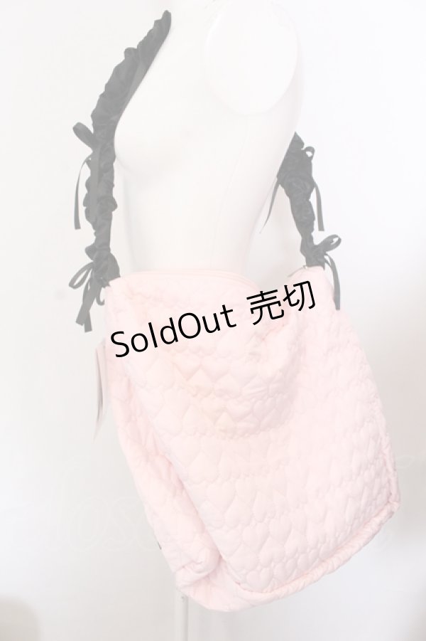 画像3: majoretty / MRハートキルトSD ショルダーバッグ  ピンク×クロ O-25-05-30-010-LO-BG-IG-OS (3)