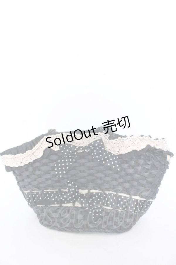 画像1: BABY,THE STARS SHINE BRIGHT / ドットリボンカゴBag  クロ O-25-05-30-013-BA-BG-OW-OS (1)