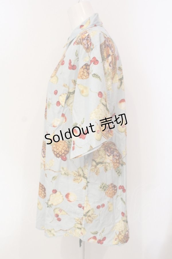 画像2: Karl Helmut / フルーツバスケット柄シャツ L サックス O-25-05-31-041-EL-BL-OW-OS (2)