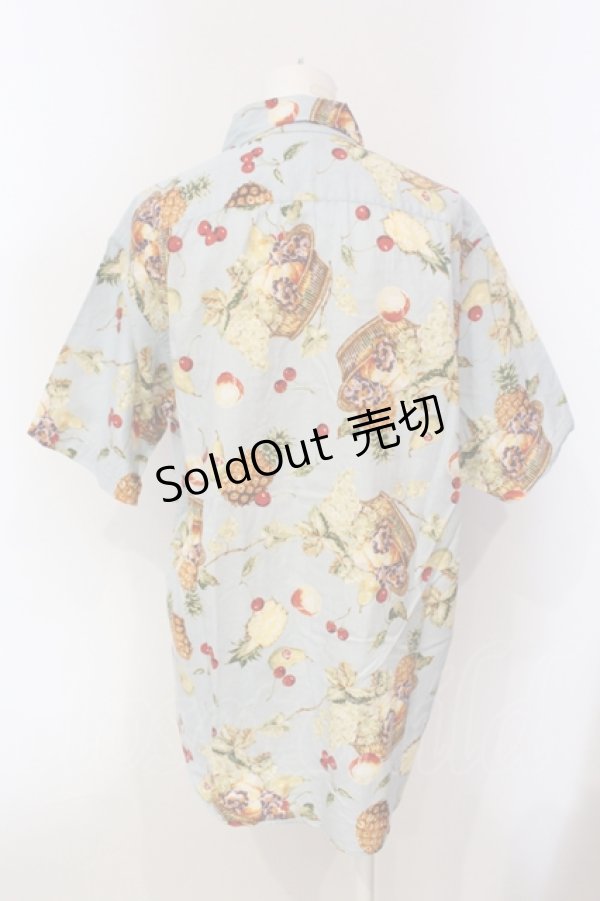 画像3: Karl Helmut / フルーツバスケット柄シャツ L サックス O-25-05-31-041-EL-BL-OW-OS (3)