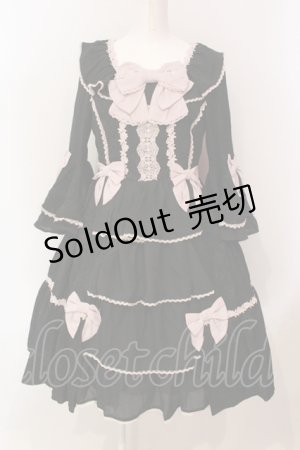 画像: axes femme kawaii / メアリー姫袖ドレス M クロ×ピンク O-25-05-31-053-AX-OP-OW-OS