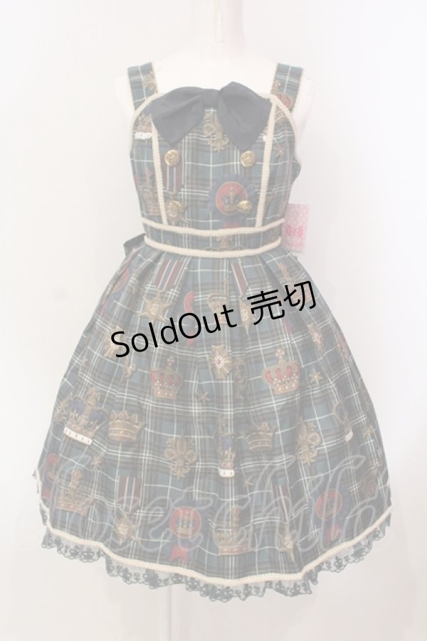 画像1: Angelic Pretty / Antique Crownジャンパースカート  グリーン O-25-05-31-057-AP-OP-OW-OS (1)