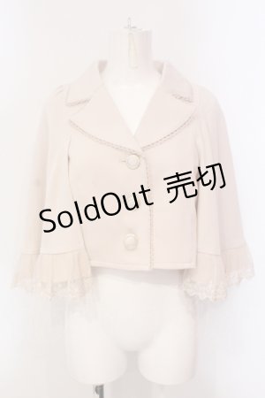 画像: axes femme / レースフリルケープジャケット M ベージュ O-25-05-31-058-AX-JA-OW-OS