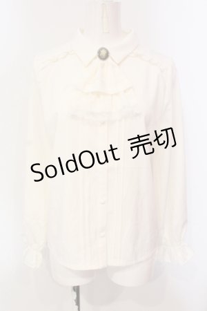 画像: axes femme / カメオ×ジャボブローチ付ブラウス M キナリ O-25-05-31-060-AX-BL-OW-OS