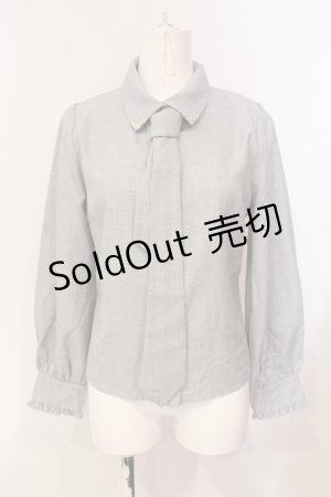 画像: axes femme / チェック柄ネクタイ付きブラウス F グレー O-25-05-31-062-AX-BL-OW-OS