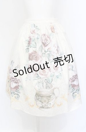 画像: axes femme NOSTALGIE / フラワーベース柄ミディスカート F キナリ O-25-05-31-1049-AX-SK-OW-OS