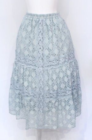画像: axes femme / 総レースティアードスカート M ブルー O-25-05-31-1051-AX-SK-OW-OS