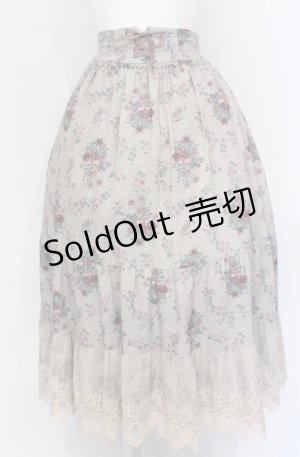 画像: axes femme / ミュルーズ染織美術館コラボ/フェザー×フラワー柄スカート M ベージュ O-25-05-31-1054-AX-SK-OW-OS