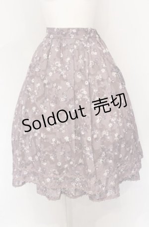 画像: axes femme / 単色花柄フレアスカート M ラベンダー O-25-05-31-1060-AX-SK-OW-OS