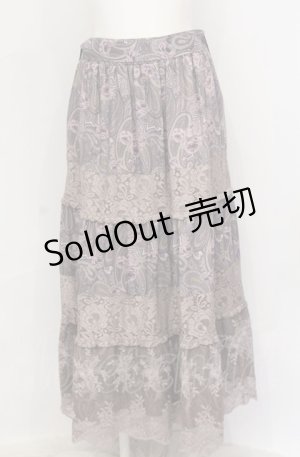 画像: axes femme / ペイズリー×花柄ロングスカート M ピンク系 O-25-05-31-1062-AX-SK-OW-OS