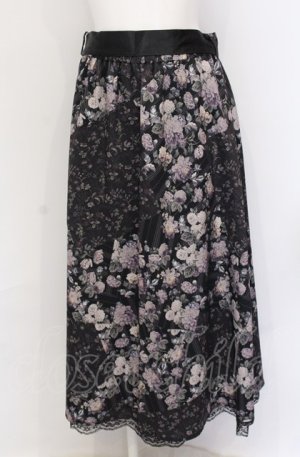 画像: axes femme / ミュルーズ花柄スカート/ミュルーズ美術館コラボ M クロ O-25-05-31-1063-AX-SK-OW-OS