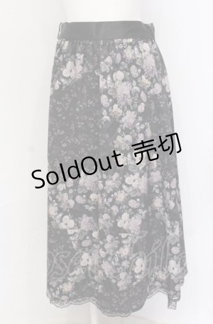 画像: axes femme / ミュルーズ花柄スカート/ミュルーズ美術館コラボ M クロ O-25-05-31-1063-AX-SK-OW-OS