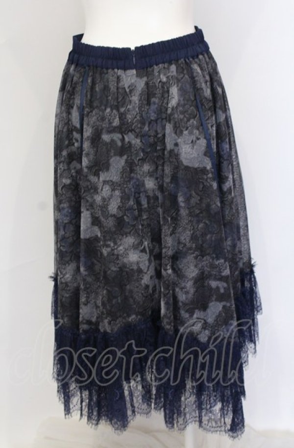 画像2: axes femme NOSTALGIE / チュールイレヘムスカート M ネイビー O-25-05-31-1066-AX-SK-OW-OS (2)