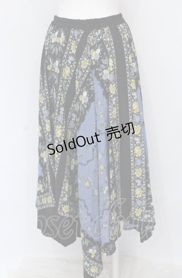 画像2: axes femme / スカーフ風アシメスカート M ブルー O-25-05-31-1067-AX-SK-OW-OS (2)