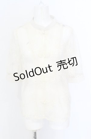 画像: axes femme POETIQUE / チャイナボタンシアーシャツ M キナリ O-25-05-31-1070-AX-BL-OW-OS