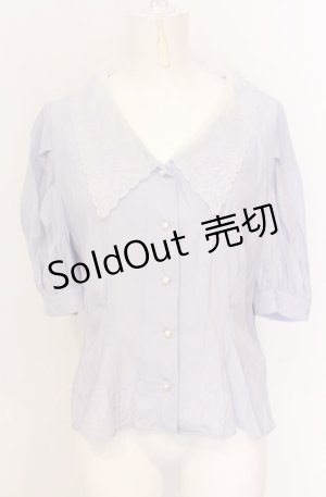 画像: axes femme POETIQUE / ブーケ刺繍シアーブラウス M ラベンダー O-25-05-31-1071-AX-BL-OW-OS