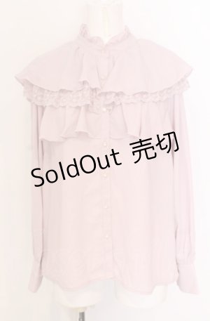 画像: axes femme POETIQUE / ケープデザインフリルブラウス M ピンク O-25-05-31-1072-AX-BL-OW-OS